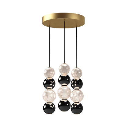 Onyx Multi LED Pendant Light in Natural Brass (3-Light).