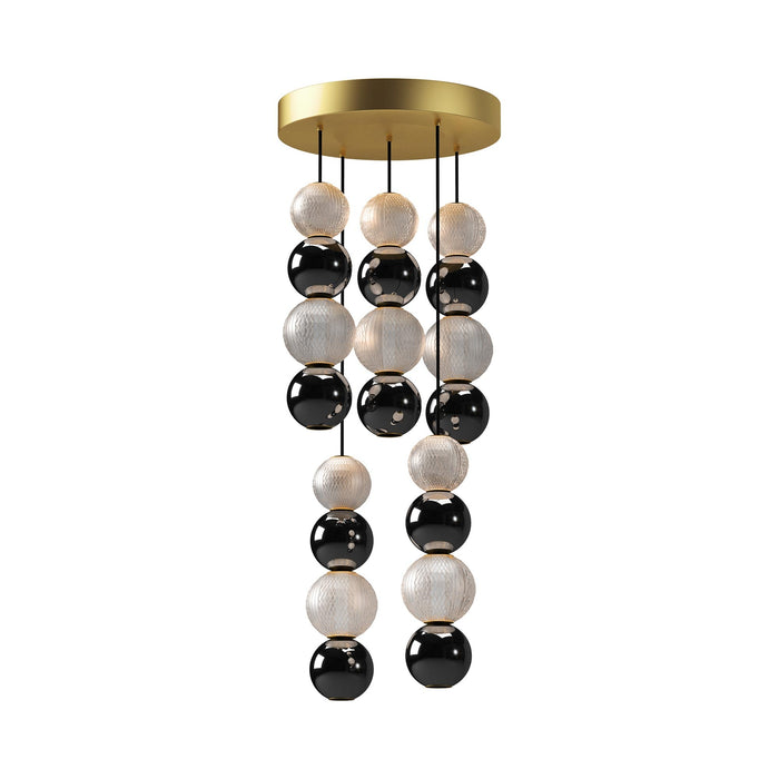 Onyx Multi LED Pendant Light in Natural Brass (5-Light).