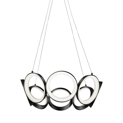 Oros LED Chandelier in Black (24-Inch).