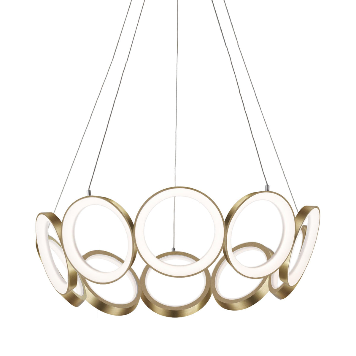 Oros LED Chandelier in Antique Brass (29.13-Inch).