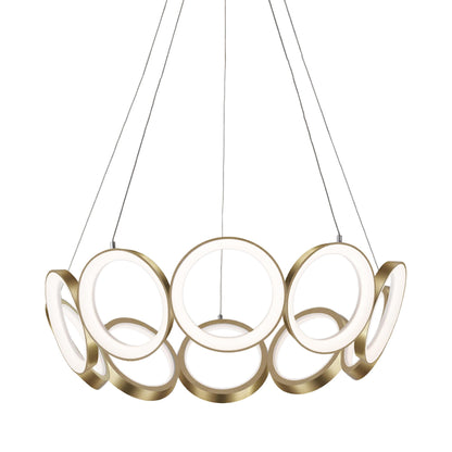 Oros LED Chandelier in Antique Brass (29.13-Inch).