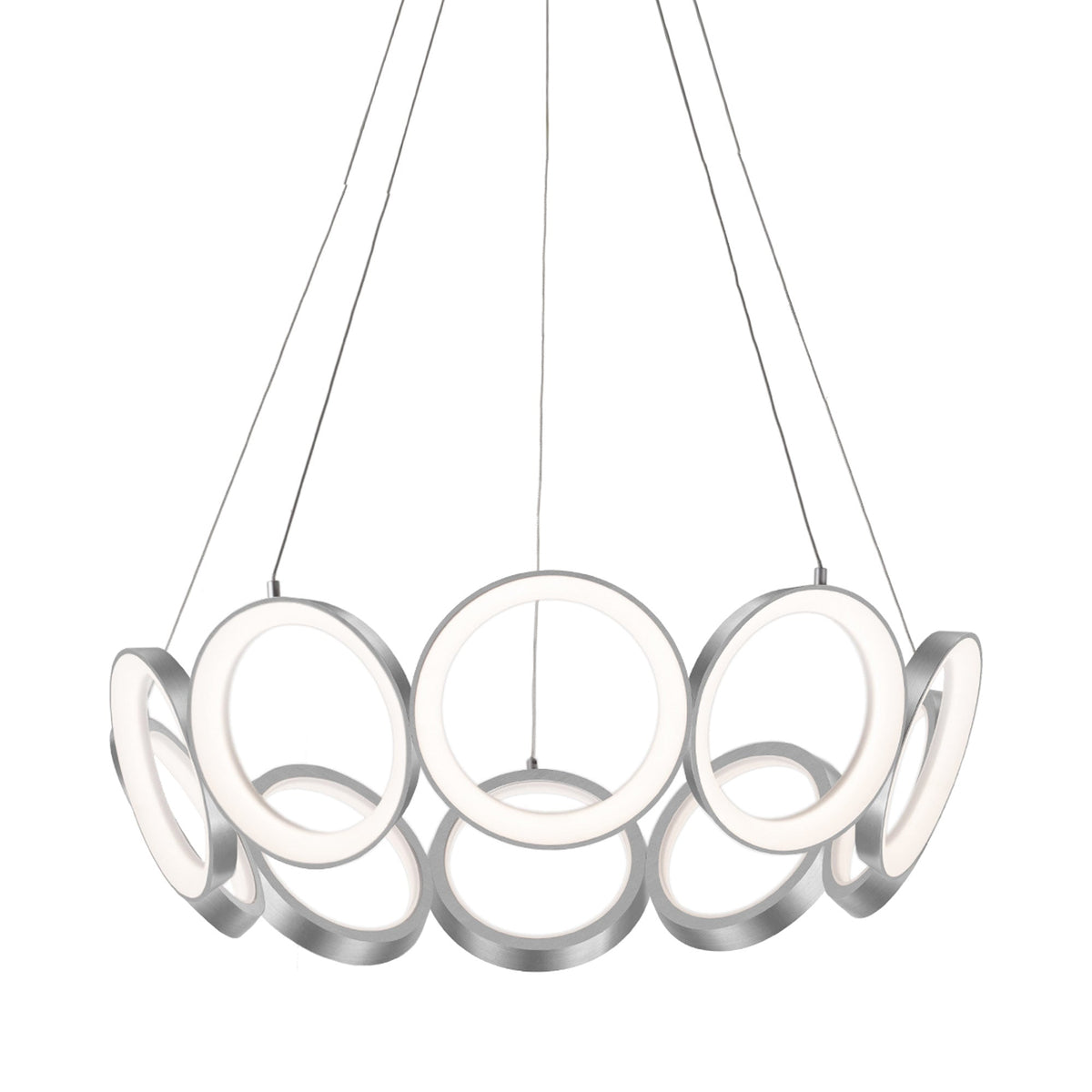 Oros LED Chandelier in Antique Silver (29.13-Inch).