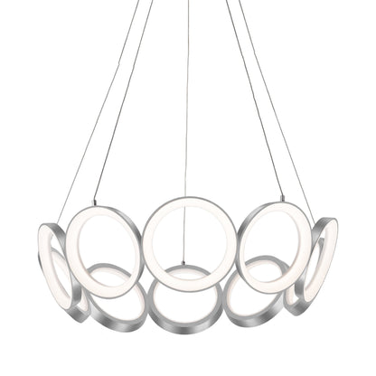 Oros LED Chandelier in Antique Silver (29.13-Inch).