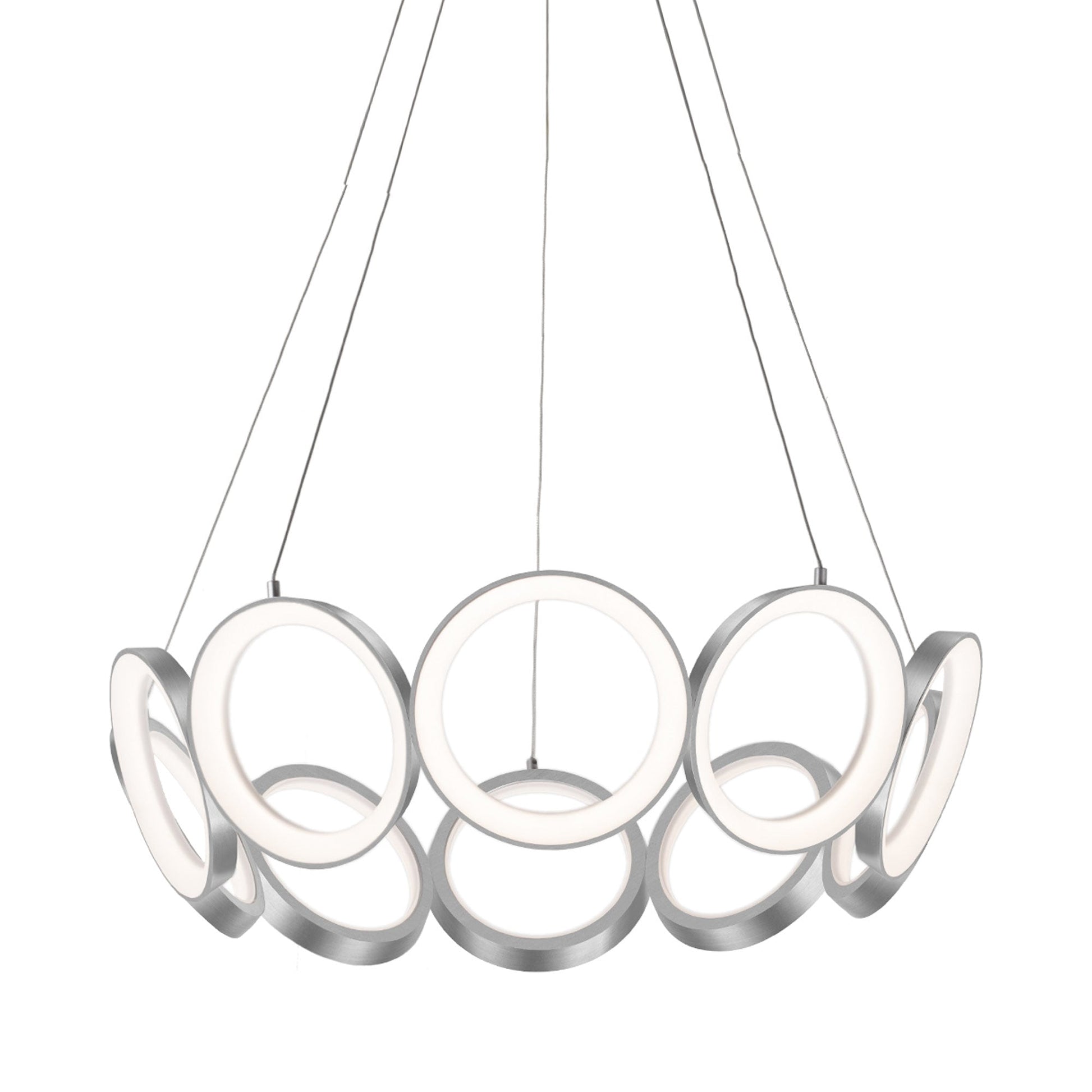 Oros LED Chandelier in Antique Silver (Large).