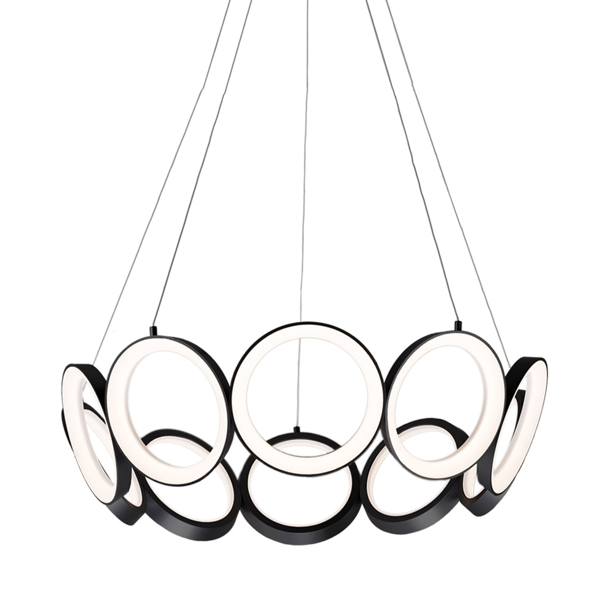 Oros LED Chandelier in Black (29.13-Inch).