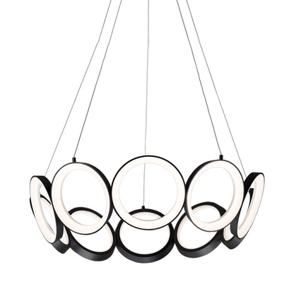 Oros LED Chandelier in Black (29.13-Inch).