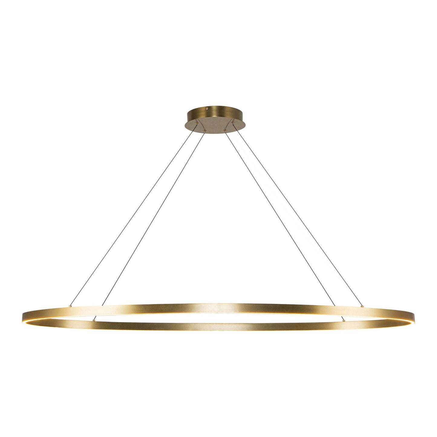 Ovale LED Linear Pendant Light in Brushed Gold (Large).