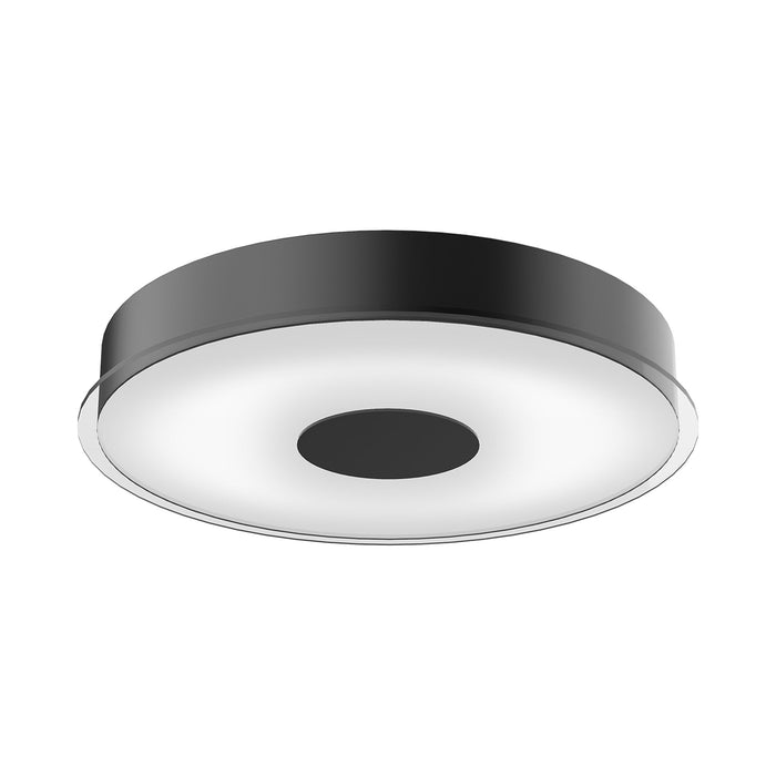 Parker LED Flush Mount Ceiling Light in Black (15.5-Inch).