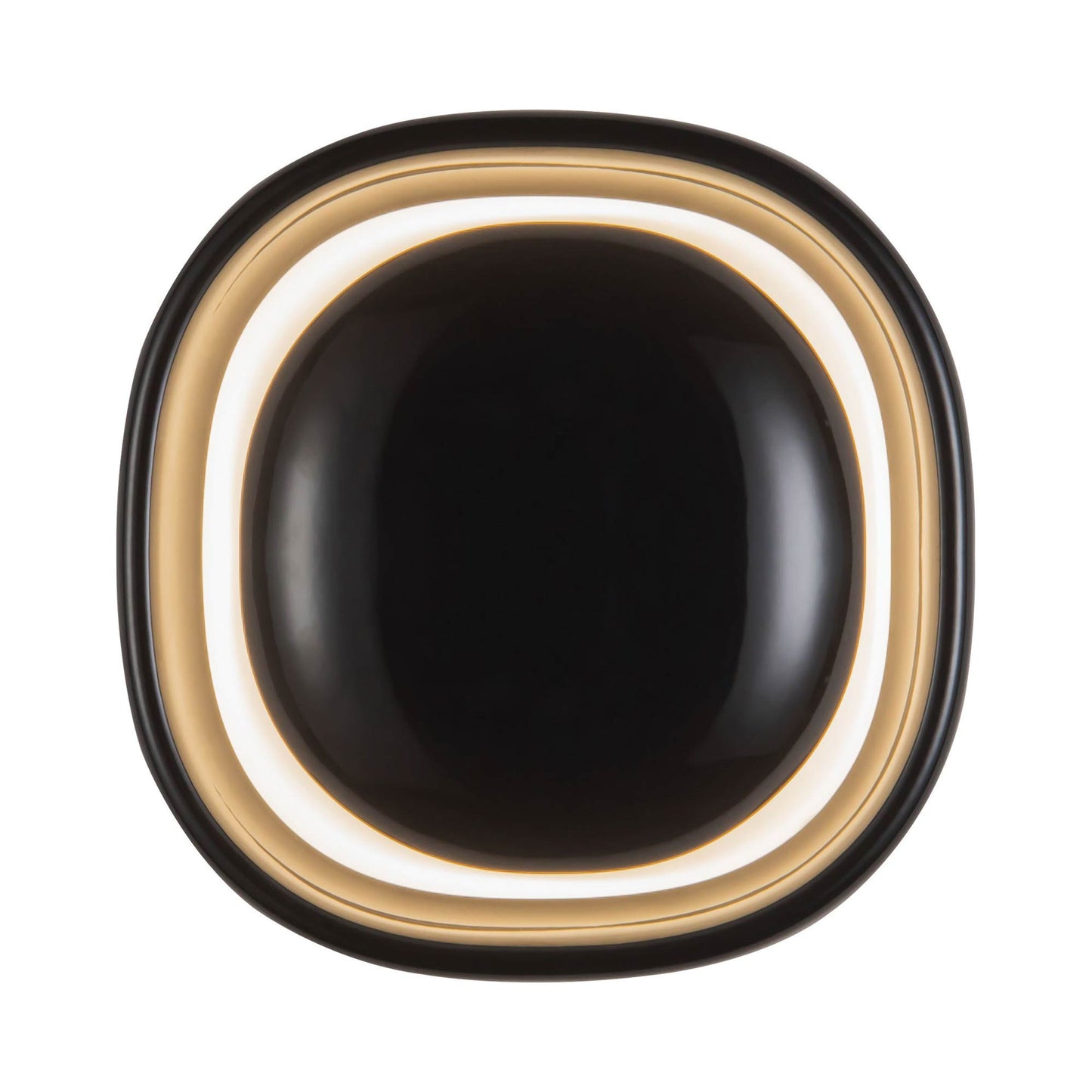 Pebble LED Wall Light in Glossy Black.