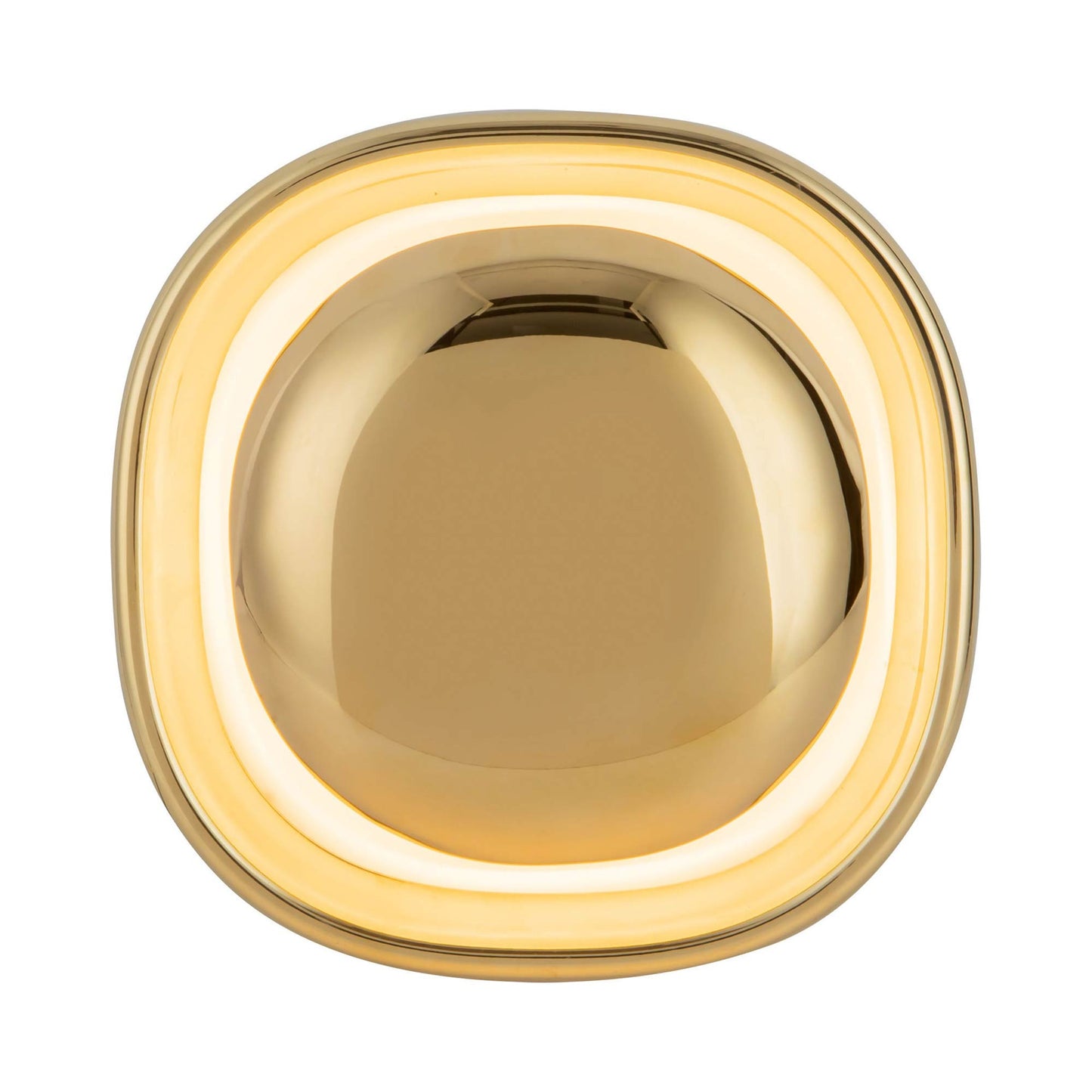 Pebble LED Wall Light in Metallic Brass.