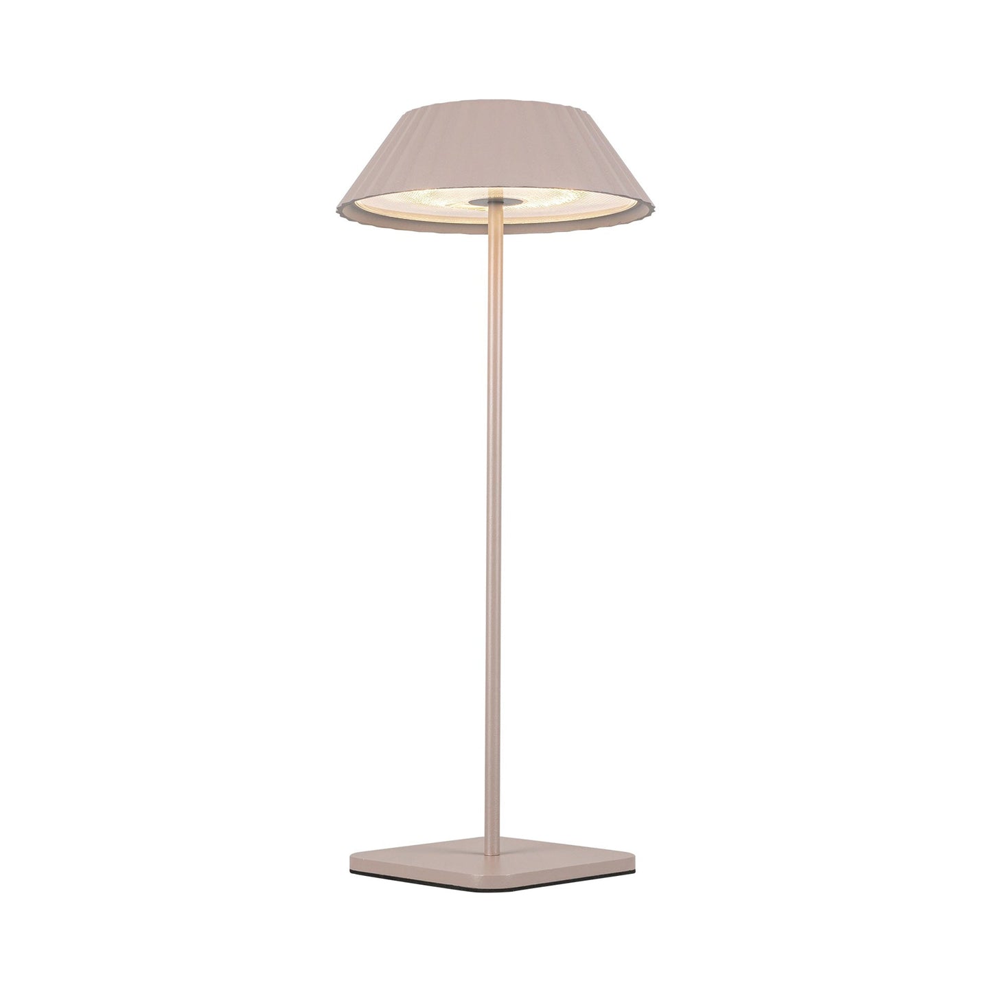 Pela LED Table Lamp in Moonstone Gray.