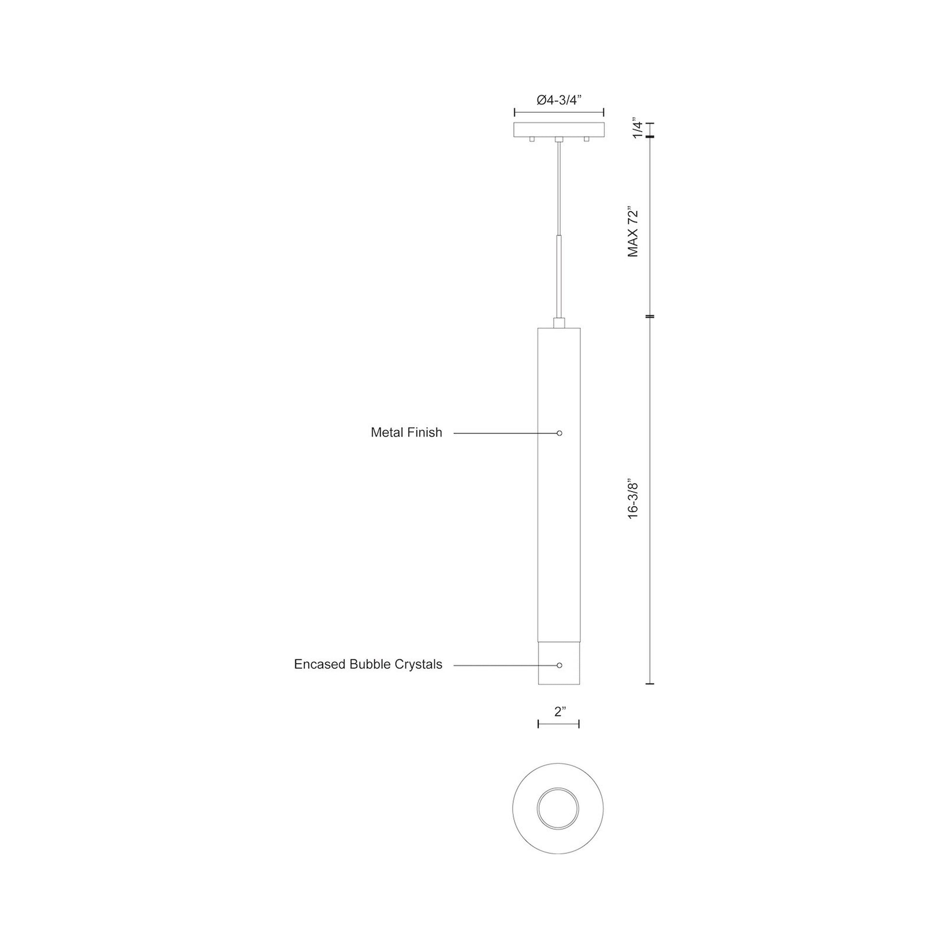 Pendula LED Pendant Light - line drawing.