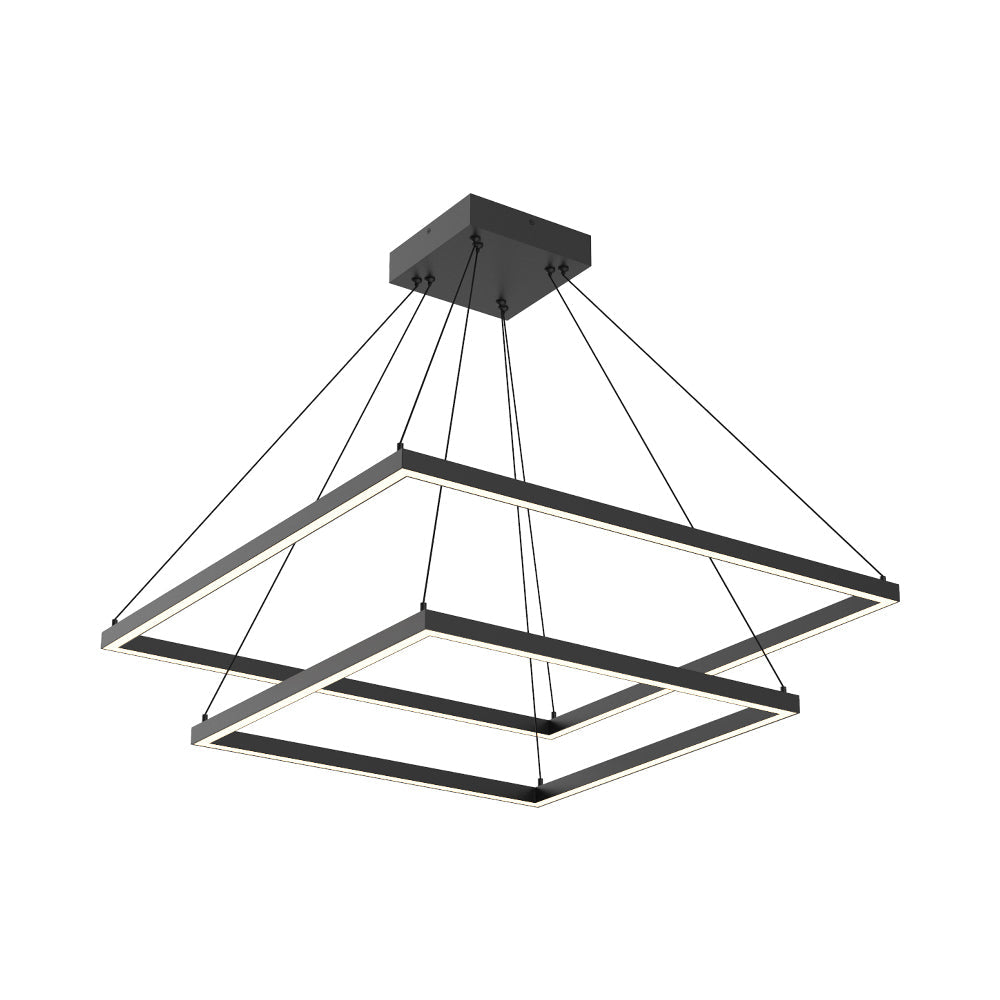 Piazza LED Chandelier in Black (112W).