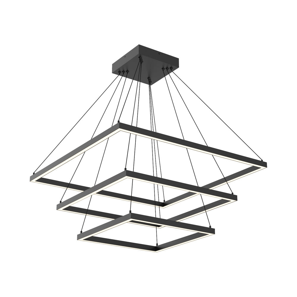 Piazza LED Chandelier in Black (149W).