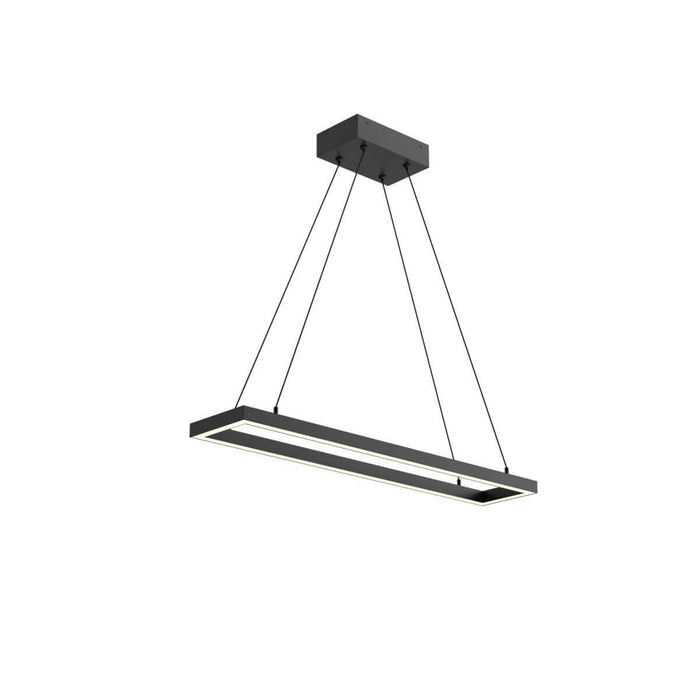 Piazza Rectangle LED Pendant Light in Black (Small).