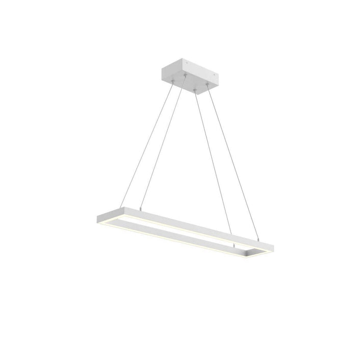 Piazza Rectangle LED Pendant Light in White (Small).