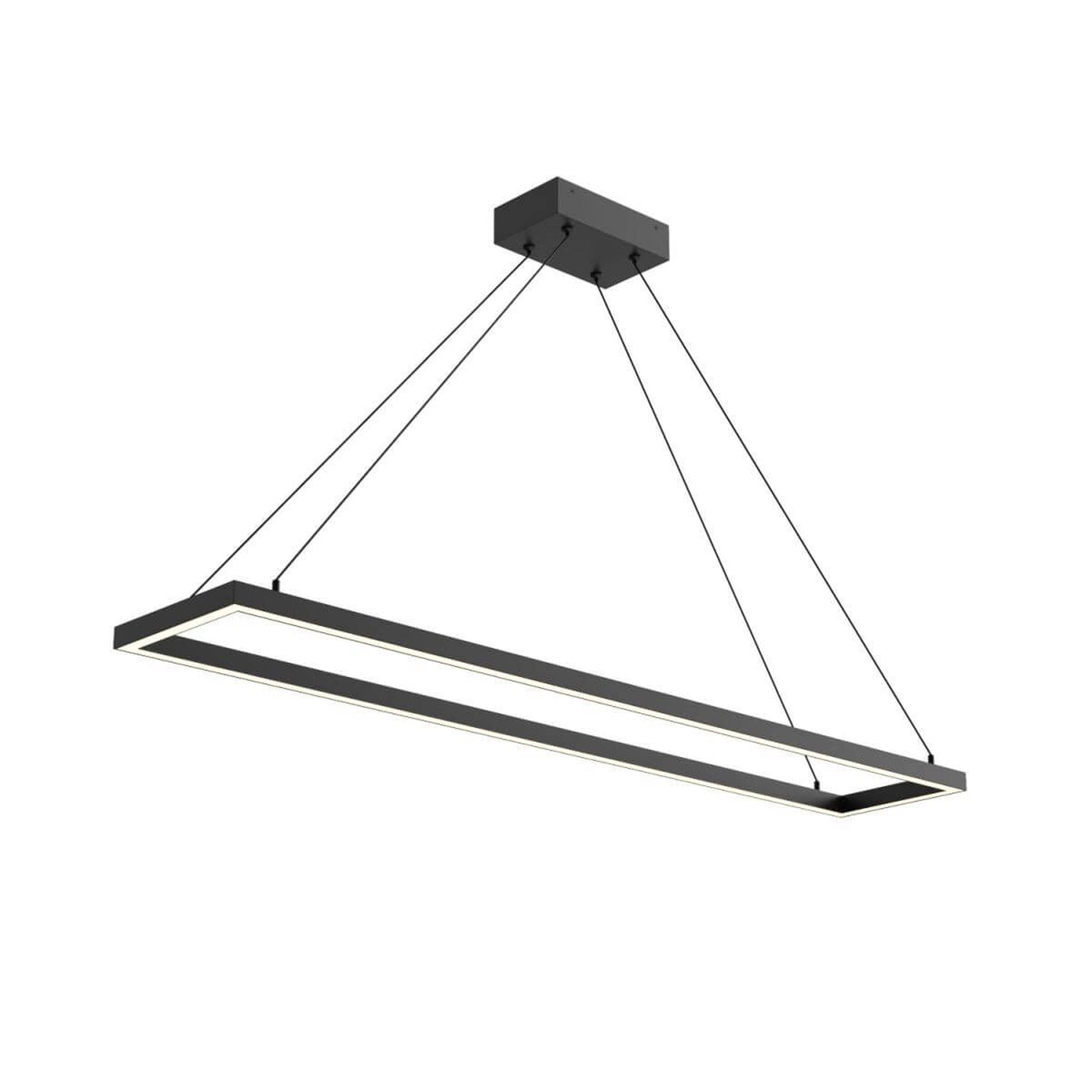 Piazza Rectangle LED Pendant Light in Black (Large).