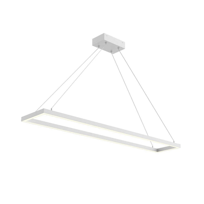 Piazza Rectangle LED Pendant Light in White (Large).