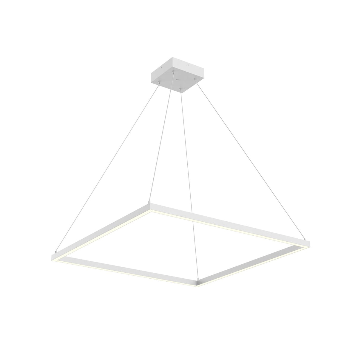 Piazza Square LED Pendant Light in White (31.5-Inch).
