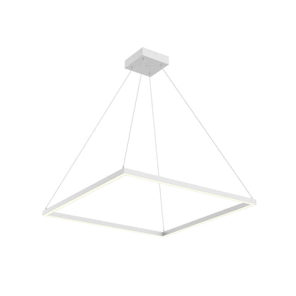 Piazza Square LED Pendant Light in White (31.5-Inch).