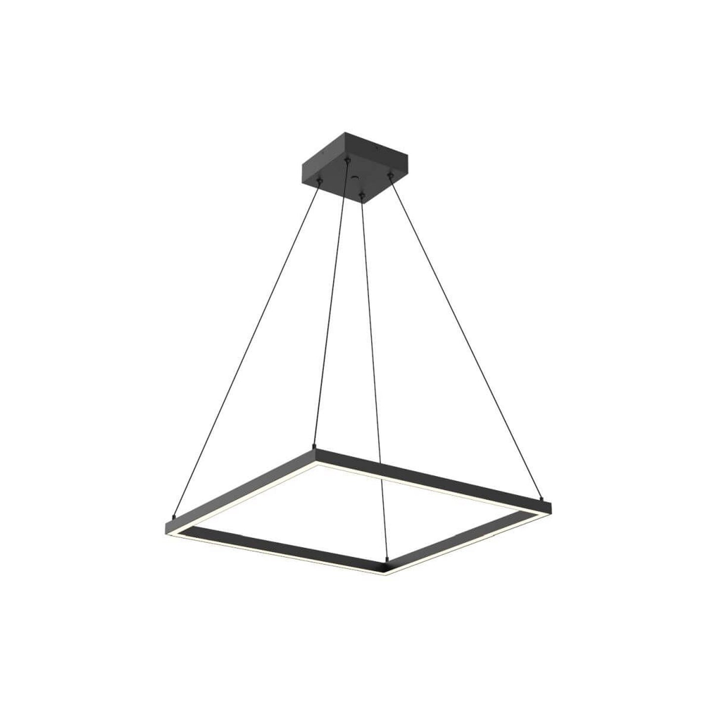 Piazza Square LED Pendant Light in Black (23.68-Inch).