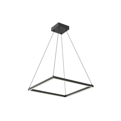 Piazza Square LED Pendant Light in Black (23.68-Inch).