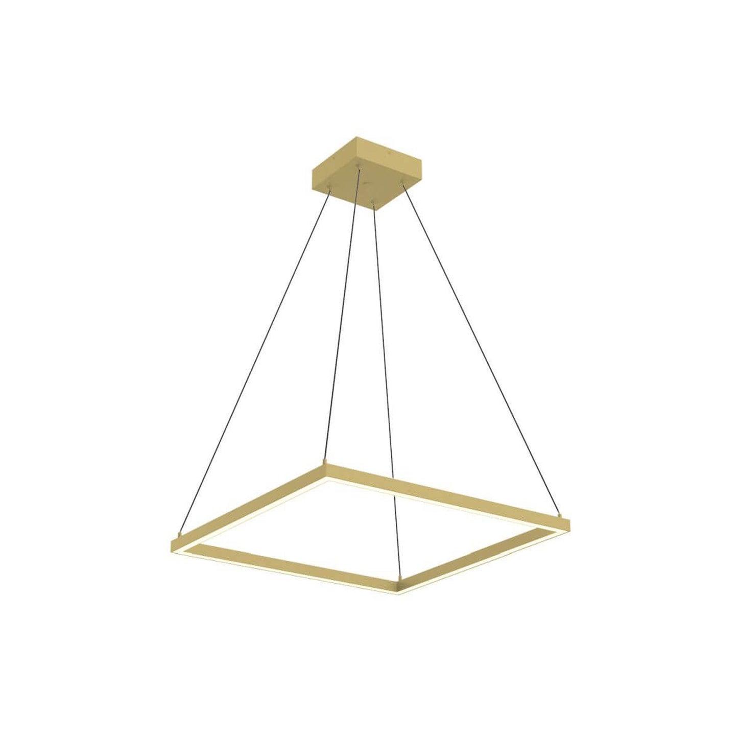 Piazza Square LED Pendant Light in Brushed Gold (23.68-Inch).