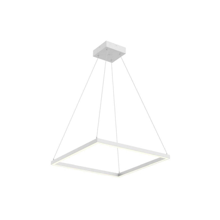 Piazza Square LED Pendant Light in White (23.68-Inch).