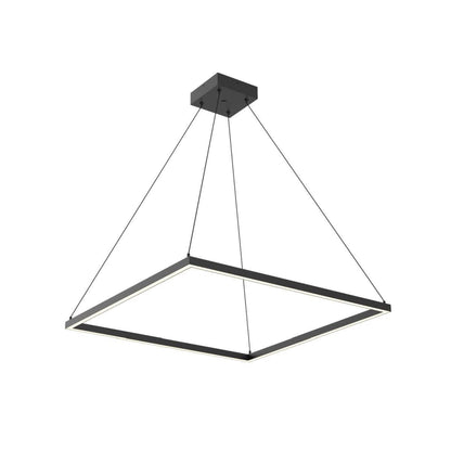 Piazza Square LED Pendant Light in Black (31.5-Inch).