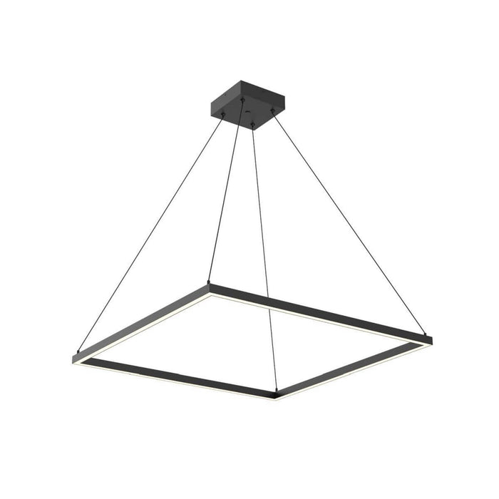 Piazza Square LED Pendant Light in Black (31.5-Inch).