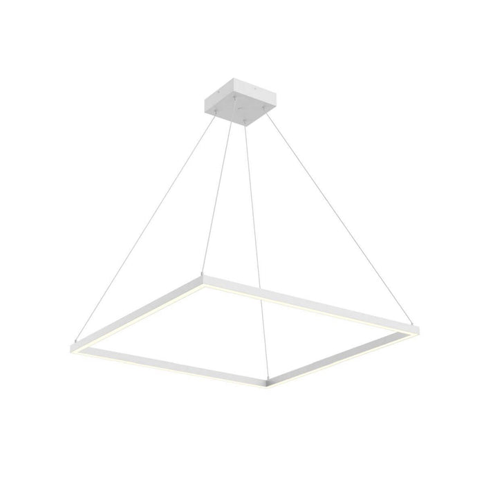Piazza Square LED Pendant Light in White (31.5-Inch).