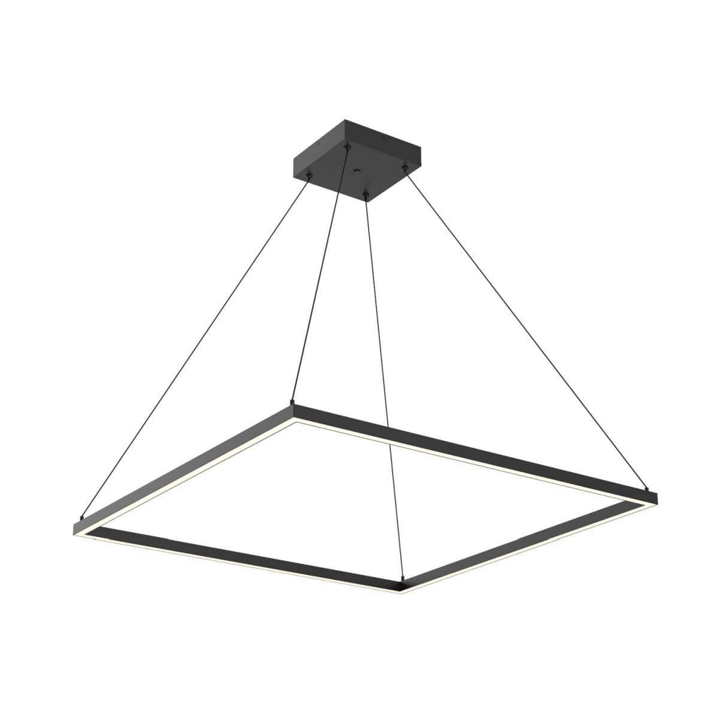 Piazza Square LED Pendant Light in Black (35.38-Inch).