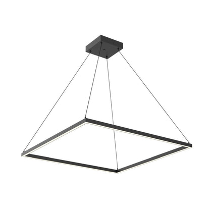 Piazza Square LED Pendant Light in Black (35.38-Inch).