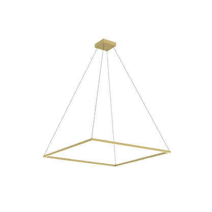 Piazza Square LED Pendant Light in Brushed Gold (47.25-Inch).