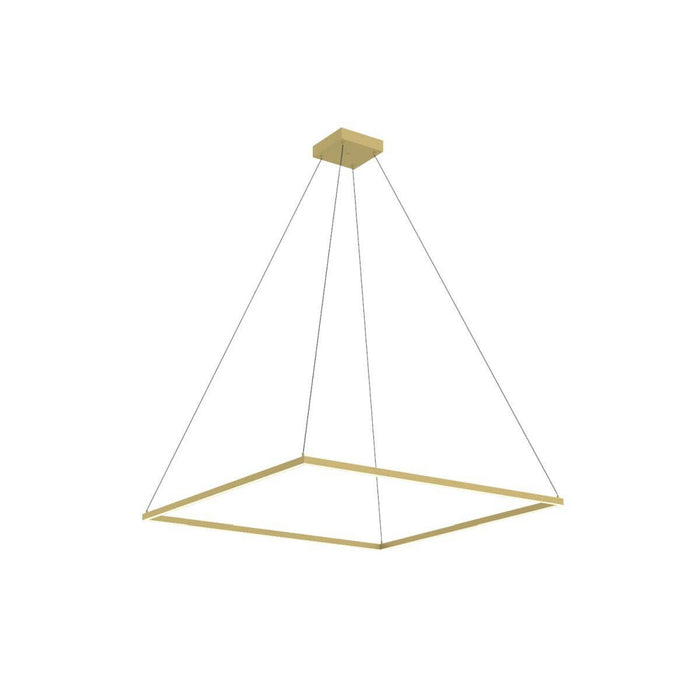 Piazza Square LED Pendant Light in Brushed Gold (47.25-Inch).