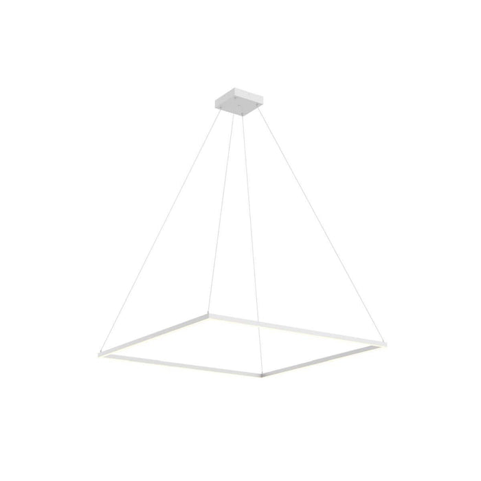 Piazza Square LED Pendant Light in White (47.25-Inch).