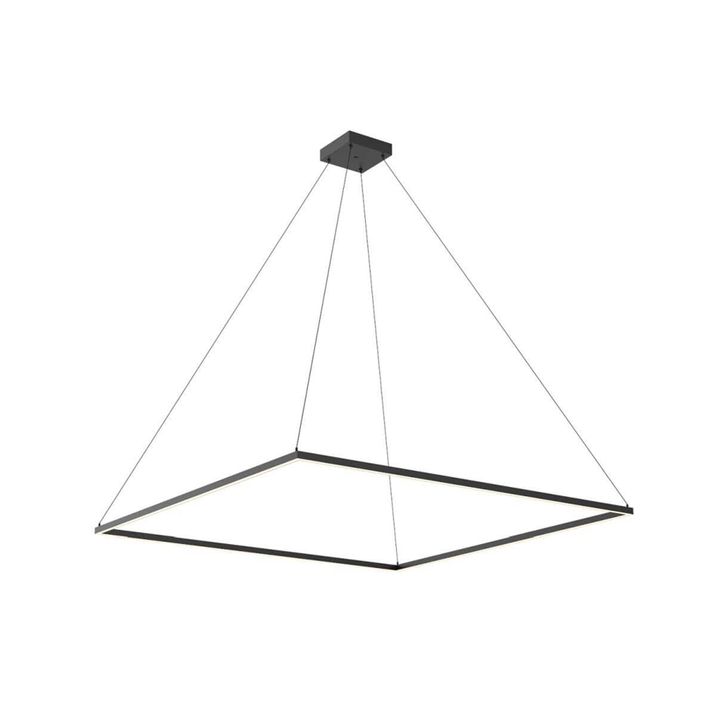 Piazza Square LED Pendant Light in Black (59-Inch).