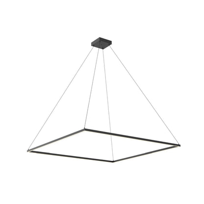 Piazza Square LED Pendant Light in Black (59-Inch).