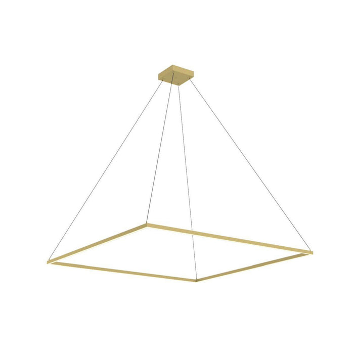Piazza Square LED Pendant Light in Brushed Gold (59-Inch).