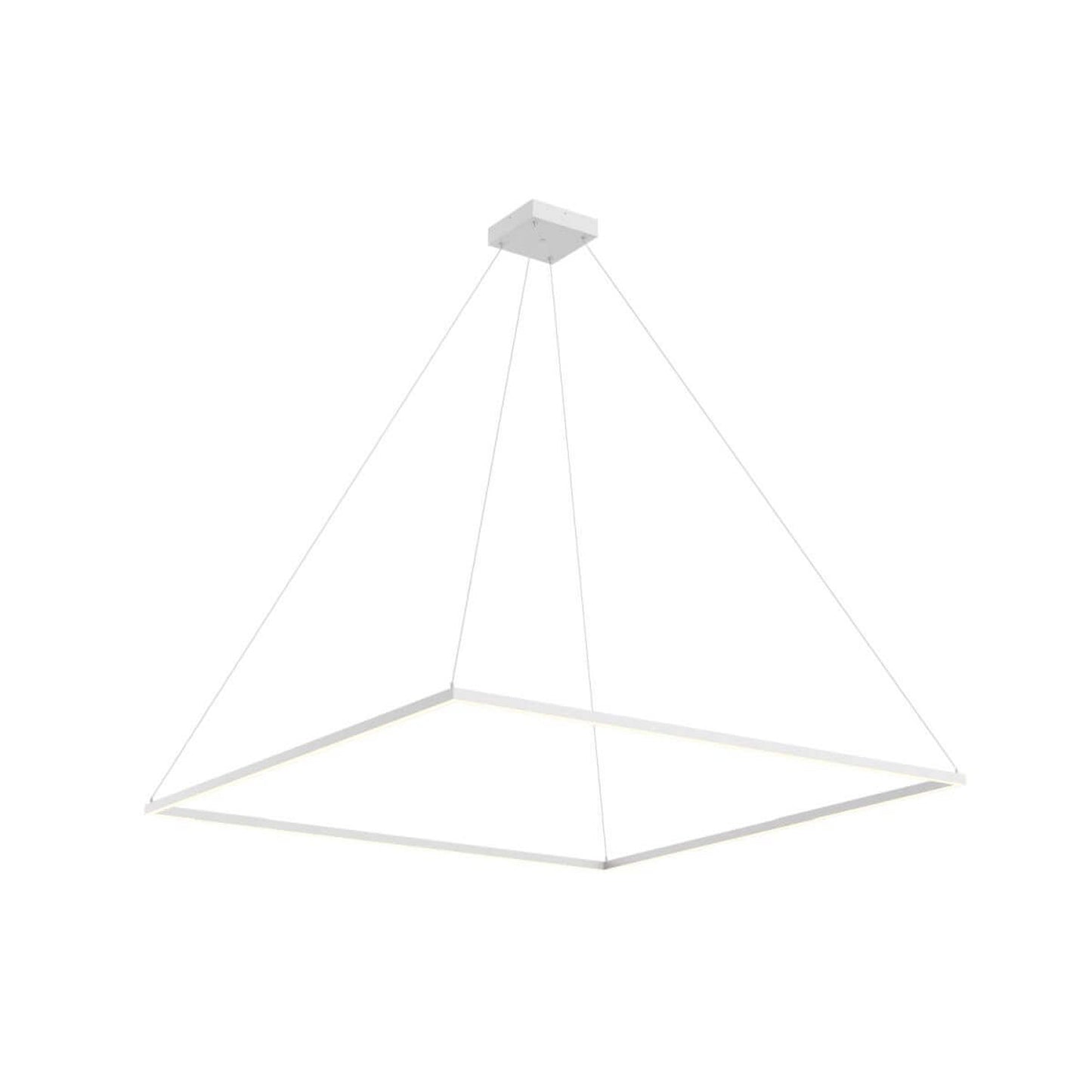 Piazza Square LED Pendant Light in White (59-Inch).
