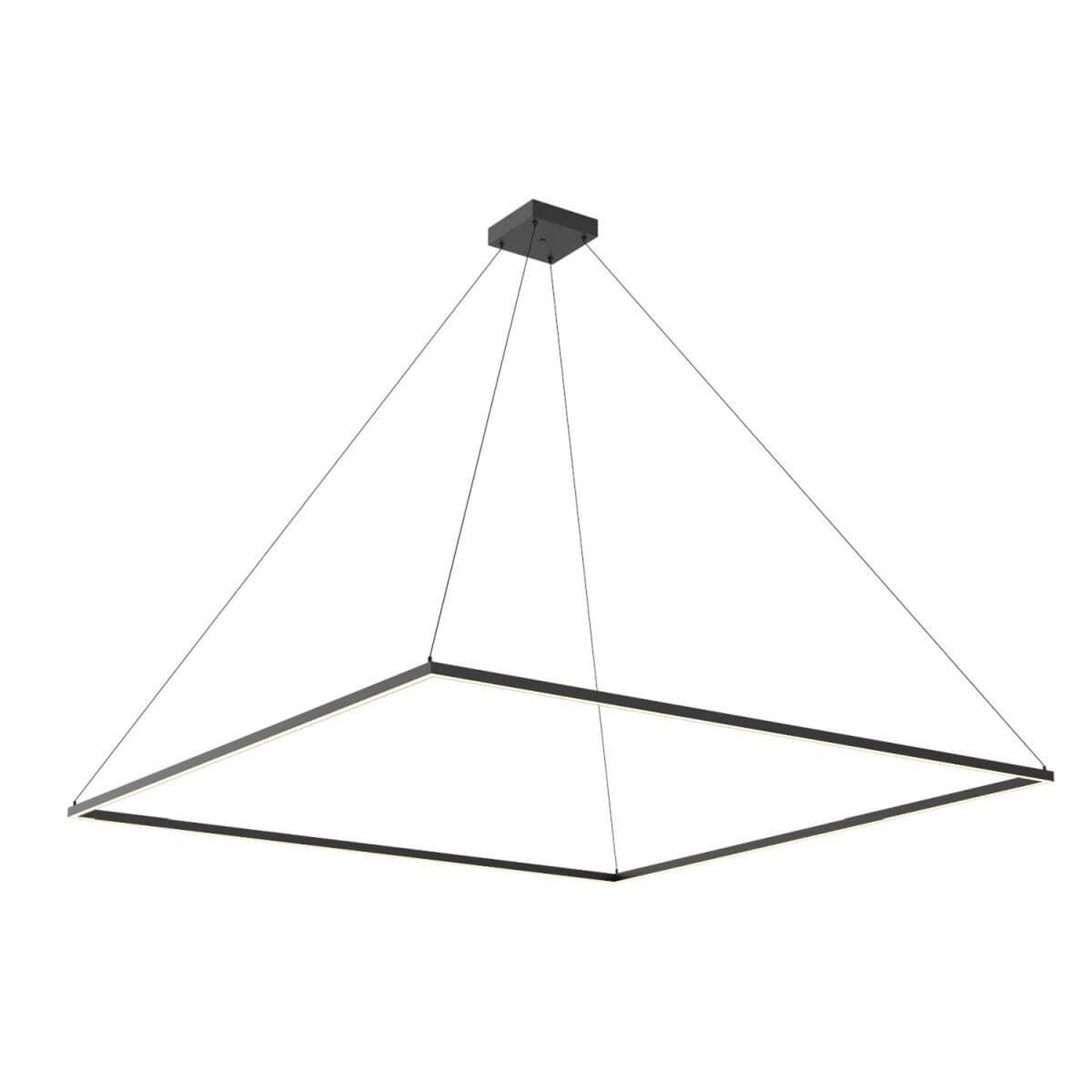 Piazza Square LED Pendant Light in Black (70.88-Inch).