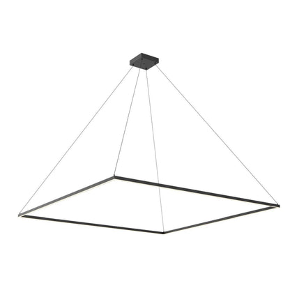 Piazza Square LED Pendant Light in Black (70.88-Inch).