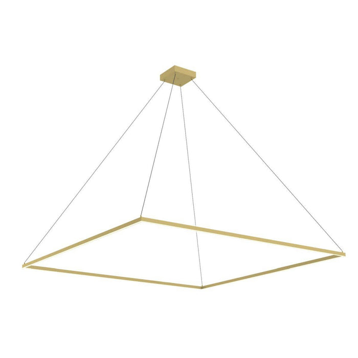 Piazza Square LED Pendant Light in Brushed Gold (70.88-Inch).