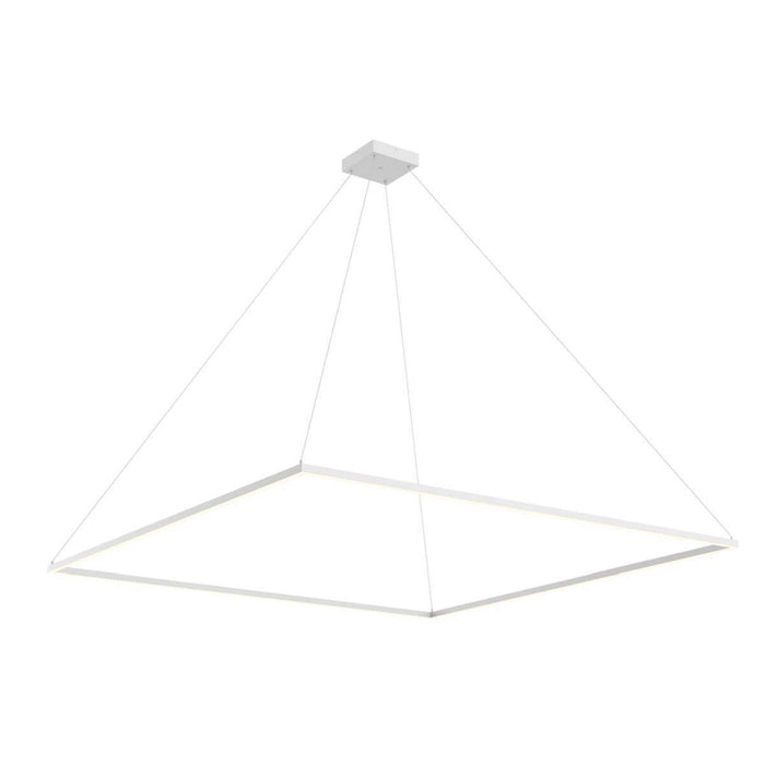 Piazza Square LED Pendant Light in White (70.88-Inch).