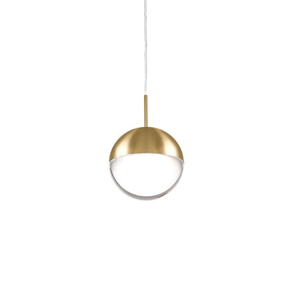 Pluto LED Pendant Light in Brushed Gold.