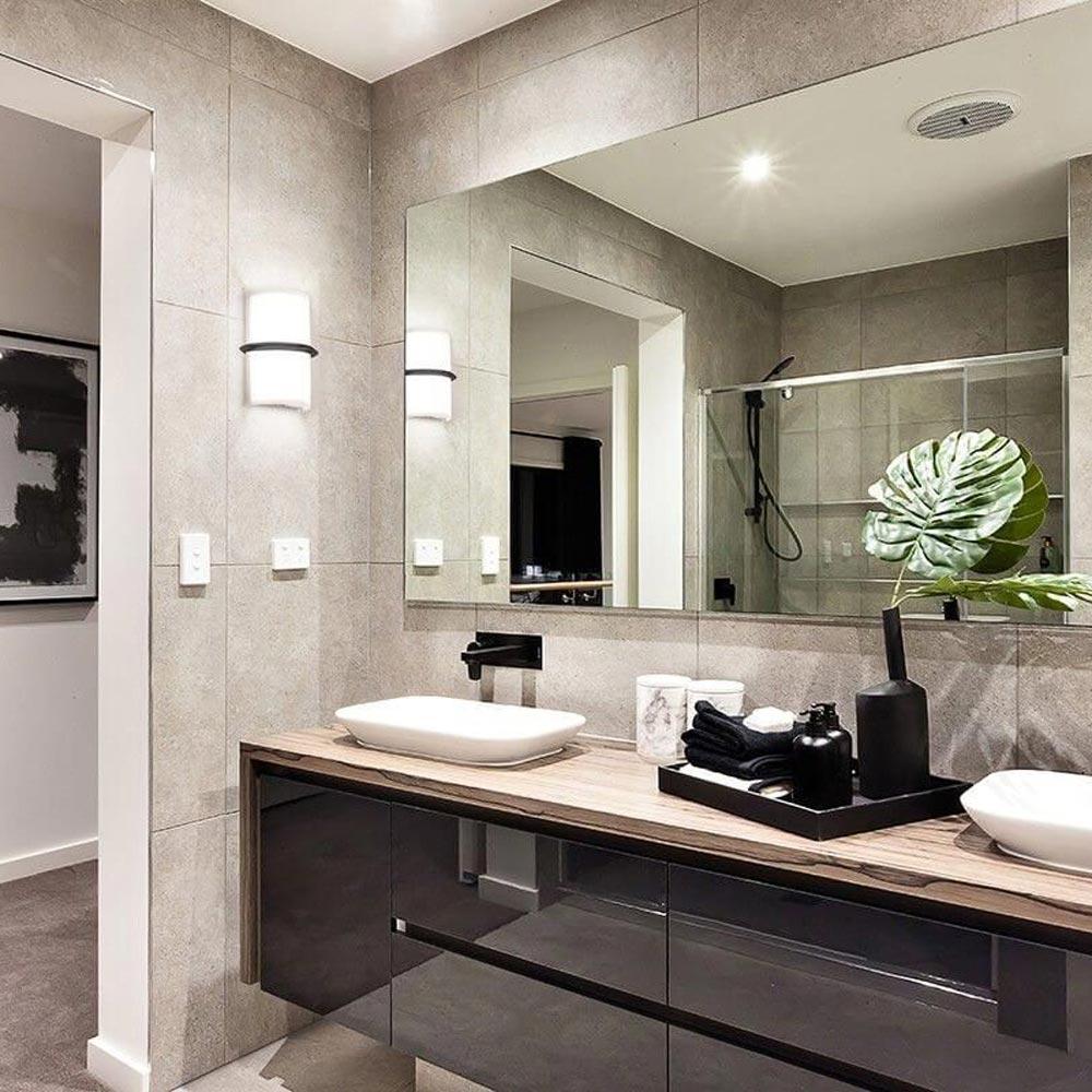 Pondi LED Wall Light in bathroom.