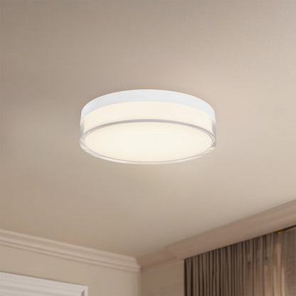 Quara LED Flush Mount Ceiling Light in living room.