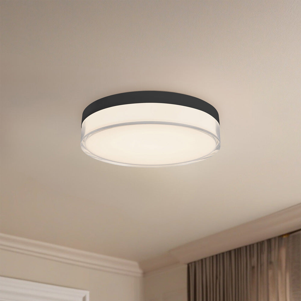 Quara LED Flush Mount Ceiling Light in living room.