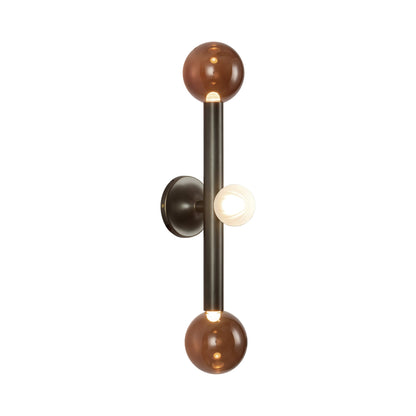 Reese LED Bath Vanity Light in Urban Bronze/Amber Glass.