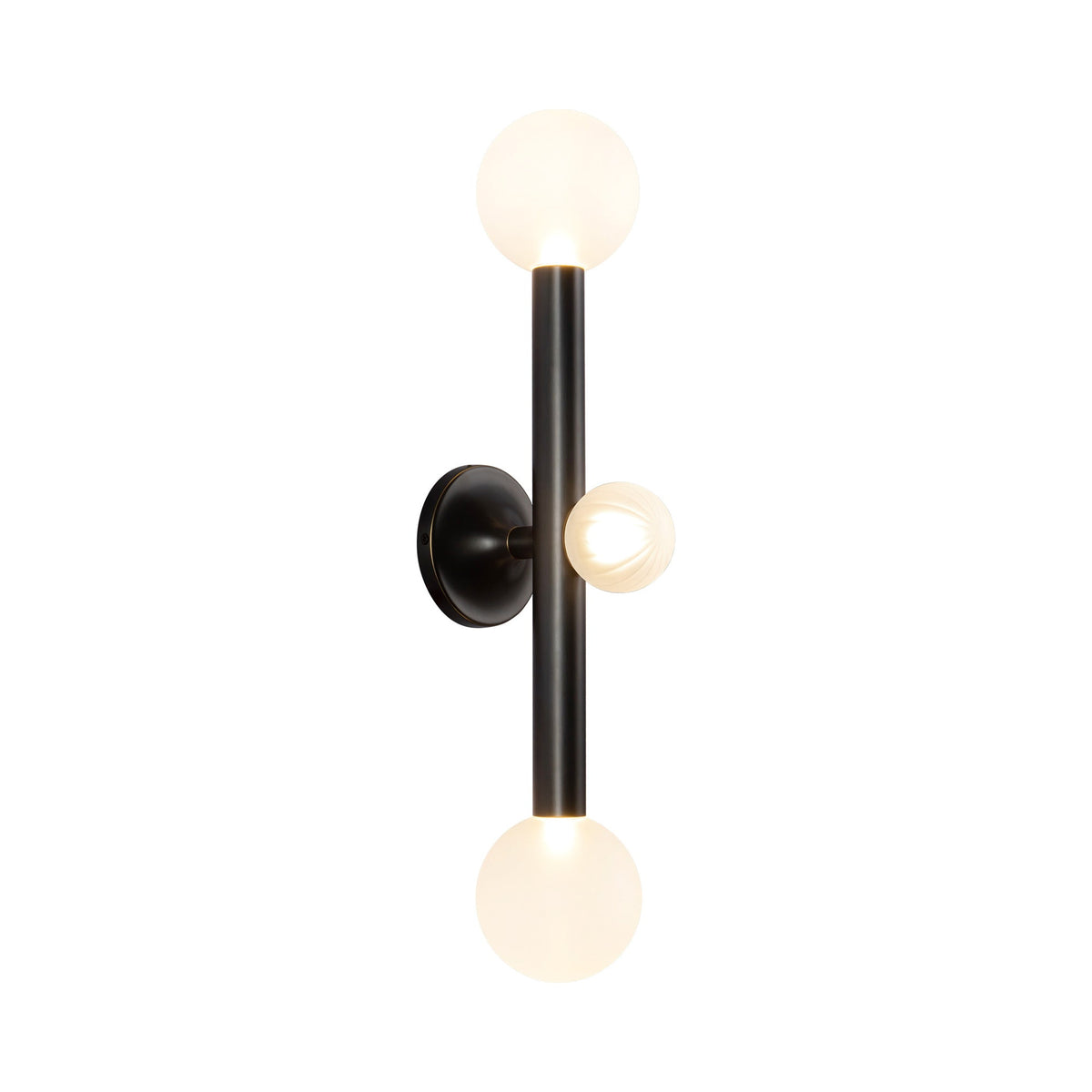 Reese LED Bath Vanity Light in Urban Bronze/Opal Glass.